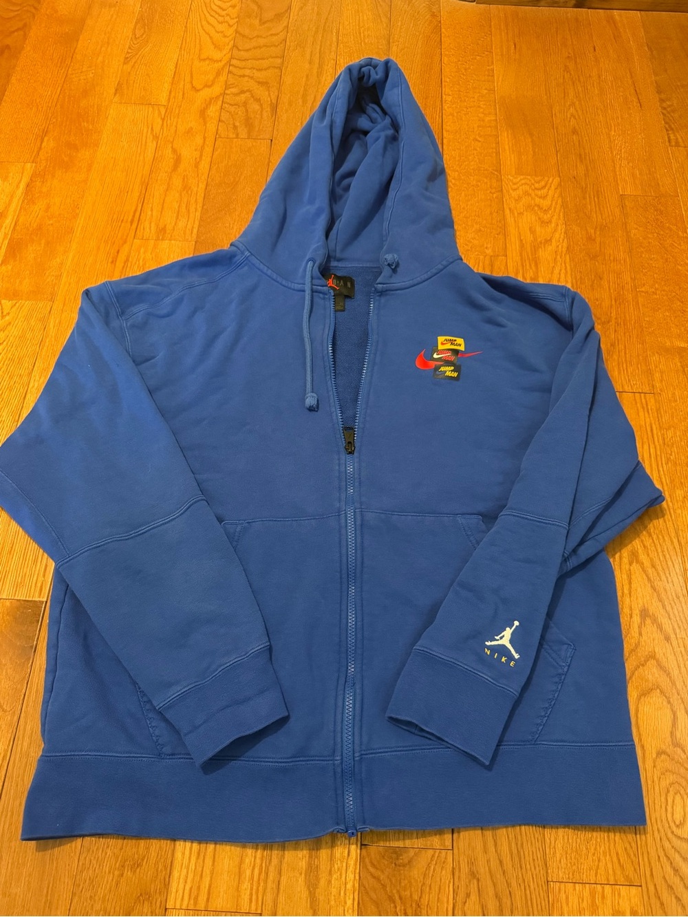 Nike Men's Jordan Blue Full Zip Hoodie Size XL Y2K Athleisure